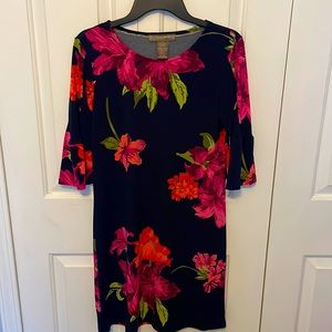 Alexandra & Oak Navy Blue Floral Dress Sz 8 GUC B1015
